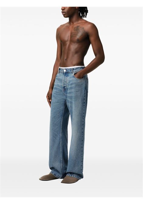 Blue classic five pockets wide-leg jeans Ami Paris - men AMI PARIS | HTR450DE0046480